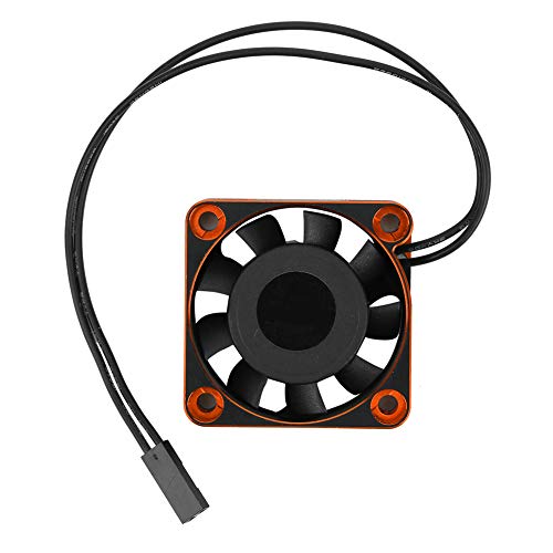 Lybunair RC-Motor-Lüfter, 16000 U/min, ESC-Kühlkörper für 1/10 1/8 bürstenloses Motor-RC-Auto, 40 x 40 x 10 mm (Schwarzorange) von Lybunair