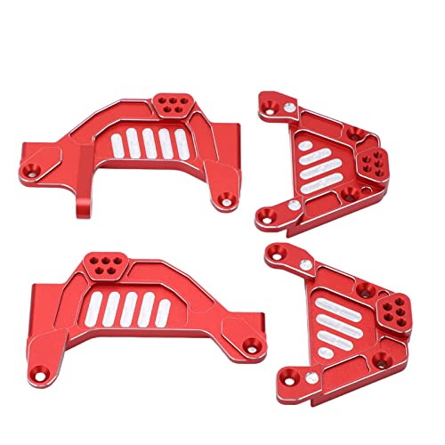 Lybunair RC-Stoßdämpferreifen, CNC-Bearbeitung, austauschbare Stoßdämpferbrücken aus Aluminiumlegierung vorne und hinten für 1/6 SCX6 RC-Auto (Red) von Lybunair