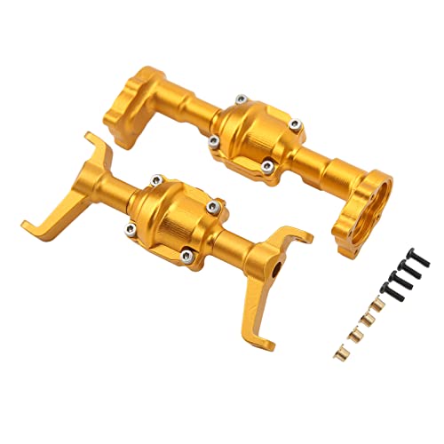 Lybunair Vorder- und Hinterachsgehäuse-Set, CNC-RC-Auto, Vorder- und Hinterachsgehäuse, passend für FCX24 RC-Auto im Maßstab 1:24 (Gold) von Lybunair