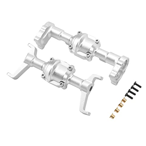 Lybunair Vorder- und Hinterachsgehäuse-Set, CNC-RC-Auto, Vorder- und Hinterachsgehäuse, passend für FCX24 RC-Auto im Maßstab 1:24 (Silver) von Lybunair