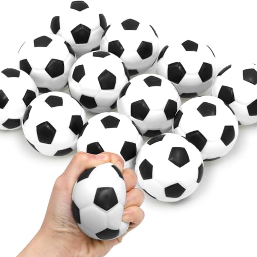 Mini Fußball, 12 Stück Stressball Kinder, Antistressball Kinder, Mini Sportbälle, Softball Fußball, Mini Fußball Spielzeug, Fußball Stressbälle für Kinder und Erwachsene von LyluuuSpiel