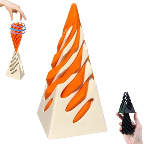 impossible cone,spiral cone fidget toy,Impossible Pyramid Passthrough Sculpture,Pyramid Passthrough Sculpture,Impossible Pyramid Fidget Toy,3D Rotating Spiral Cone Fingertip Printed Toys,Fidget Toy von Lyoveu