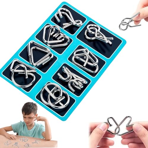 Metal Puzzle Ring,3D Brainteaser Metall Puzzle Spiele Set,metallknobellei,Metal Puzzle,kniffliges Spielzeugset,Mini Knobelspiele Für Kinder,3D Metall Knobelspiele,Metall Geduldspiele Für Kinder von Lyoveu