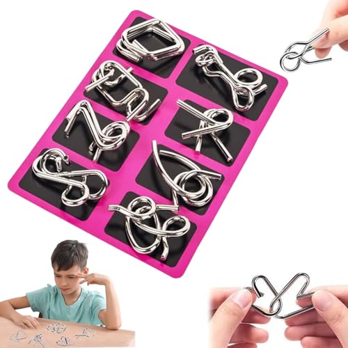 Metal Puzzle Ring,3D Brainteaser Metall Puzzle Spiele Set,metallknobellei,Metal Puzzle,kniffliges Spielzeugset,Mini Knobelspiele Für Kinder,3D Metall Knobelspiele,Metall Geduldspiele Für Kinder von Lyoveu