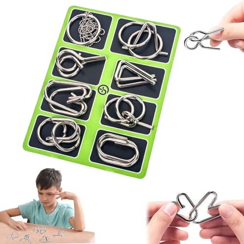 Metal Puzzle Ring,3D Brainteaser Metall Puzzle Spiele Set,metallknobellei,Metal Puzzle,kniffliges Spielzeugset,Mini Knobelspiele Für Kinder,3D Metall Knobelspiele,Metall Geduldspiele Für Kinder von Lyoveu