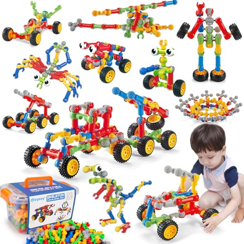 STEM Konstruktionsspielzeug Geschenke für 3 4 5 6 7 8 Jahre Jungen, Kinder Bausteine Bauspielzeug Set mit Aufbewahrungsbox, STEM Bauklötze Lernspielzeug für Jungen Mädchen Kinder von Lypsochaat