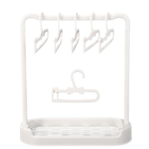 Kleiderbügel-Set für Puppen, Mini-Kleiderständer in Weiß Kleine Puppen Kleideraufbewahrung Puppenkleiderständer Zubehör für das Puppenhaus Kleiderbügel-Set für Puppen, Mini-Kleiderständer in Weiß Kleine Puppen Kleideraufbewahrung Puppenkleiderständer Zubehör für das Puppenhaus von Lyreh