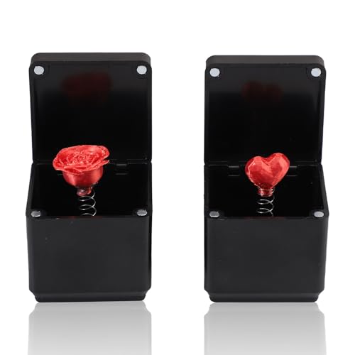 Lyreh 2stk Rote Rose & Rotes Herz Überraschende Pop-Up-Geschenkbox, 3D-Gedruckte Überraschungsbox Valentinstagsgeschenke Rosenherz in Einer Geschenkbox für Familie Freunde Liebhaber von Lyreh