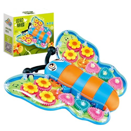 Gear Schmetterlingsspielzeug, leuchtendes Schmetterlingsspielzeug - Entwicklungsmusik-Leuchtspielzeug,Musikalisches Kinderspielzeug, Lichtgeräusche, Schmetterlingsspielzeug, Lichtgeräusche, transparen von Lyricalist