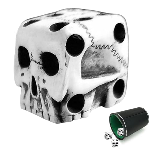 Halloween-Würfel – Harzwürfel, dekorativer Totenkopf | 6-seitige Schädel-Würfel, kreative Gothic-Ornamente, gruselige Accessoires für und Restaurants, perfekt für Partys und Mottopartys von Lyricalist