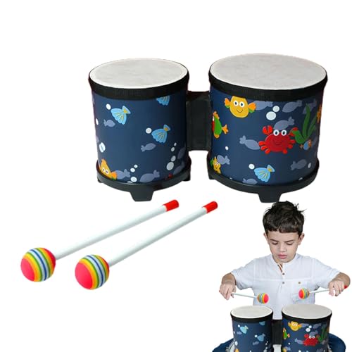 Kids Bongo Drums - Percussion Instrument Kids Drum Musical Toy, Bongo Drums Adults, Hand Drum Hand-Crafted Drum with 2 Colorful Drumsticks, Musical Instruments for Kids Adults Professional von Lyricalist