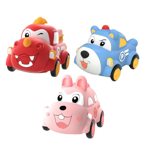 Lyricalist Reibungsbetriebene Spielzeugautos, Rückzugsautos - Schiebefahrzeuge Spielzeugauto - Trägheitsauto für Kinder ab 18 Monaten, pädagogisches Lernspielzeug mit Reibung von Lyricalist