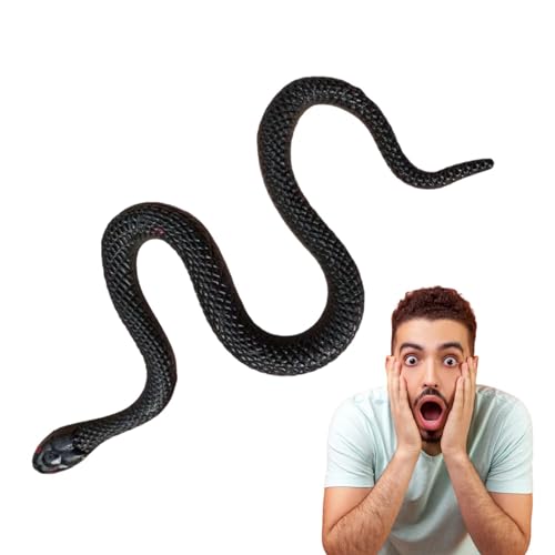 Realistic Snake Toy - Realistic Soft Black Rubber Snake Toys, Funny Rain Snakes | Rubber Snake Toy Halloween Prank Props for Kids and Adults Halloween Party Favors von Lyricalist