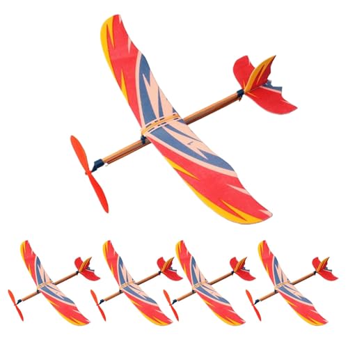 Rubber Band Powered Airplane Winder - 5PCS Kids Flying Glider Toy, Rubber Band Winder Model Airplane, Model Airplane Toys for Hand-Thrown Fun, Throwing Glider Airplane Toy, Airplane Model Set for Kids von Lyricalist