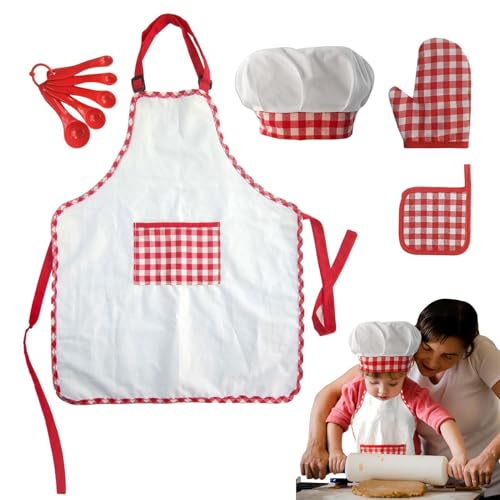 Schürzen-Set für – Rollenspiel-Set für, Schürze, Kochmütze, Fäustlinge, Isoliermatte und Löffel für Rollenspiel und sicheres Kochen lernen Schürzen-Set für – Rollenspiel-Set für, Schürze, Kochmütze, Fäustlinge, Isoliermatte und Löffel für Rollenspiel und sicheres Kochen lernen von Lyricalist