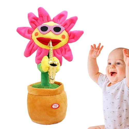 Singing Sunflower - Glowing Talking Repeating Recording Saxophone Soft Toy, Dancing Sunflower Toy, Favors Throw Pillow, 200 Songs Musical Funny for Kids 18 Months+ von Lyricalist