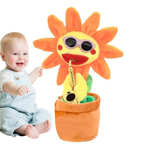 Singing Sunflower - Glowing Talking Repeating Recording Saxophone Soft Toy, Dancing Sunflower Toy, Favors Throw Pillow, 200 Songs Musical Funny for Kids 18 Months+ von Lyricalist