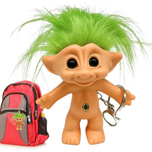 Troll Doll Keychain - Cartoon Good Luck Troll Dolls, Key Rings Cute, Keychain Key Holder, 10cm Crazy Colour Hair Figurine Key Ring, Cute Cartoon Bag Purse Charm Kids Toy von Lyricalist