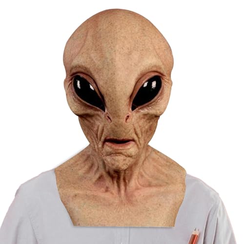 Vollkopf-Alien-Maske – Gruselige Latexmaske, Alien-Cosplay-Kopfbedeckung | Motto-Partyzubehör für Halloween, Weihnachten, Ostern und Karneval, gruselige Alien-Kostüm-Requisite für Cosplay und lustige von Lyricalist