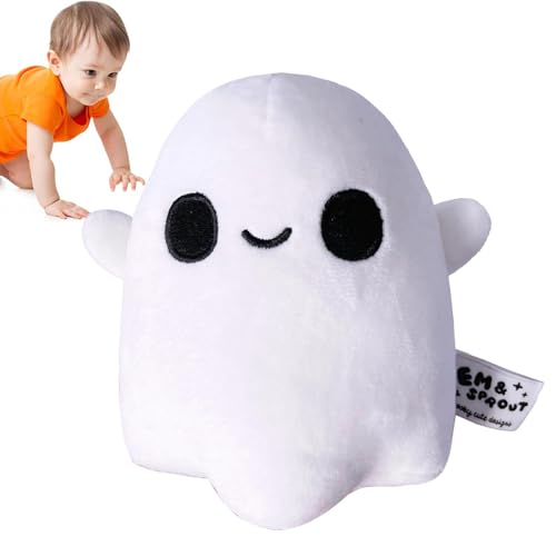 minii Ghost Plush - 10cm Ghost Halloween Plush minii Stuffed Doll, Halloween Plush Decor, Multifunctional White Ghost Stuffed Animal Halloween Skull Doll Plush Toy Small Stuffed Plush for Girls von Lyricalist