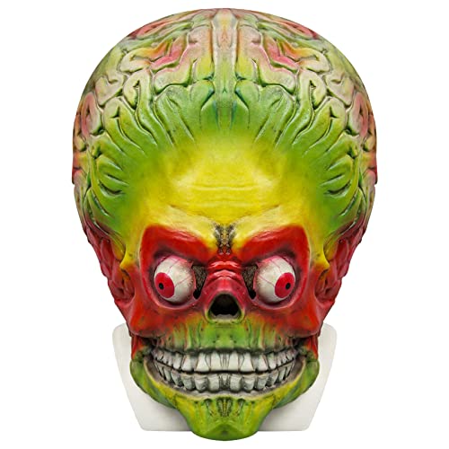 Lyxaof Mars Attacks Maske Realistische Gehirn Alien Maske Vollkopf Monster Kopfbedeckung Gruselige Halloween Cosplay Kostüm Requisite für Erwachsene (Alien Brain) von Lyxaof