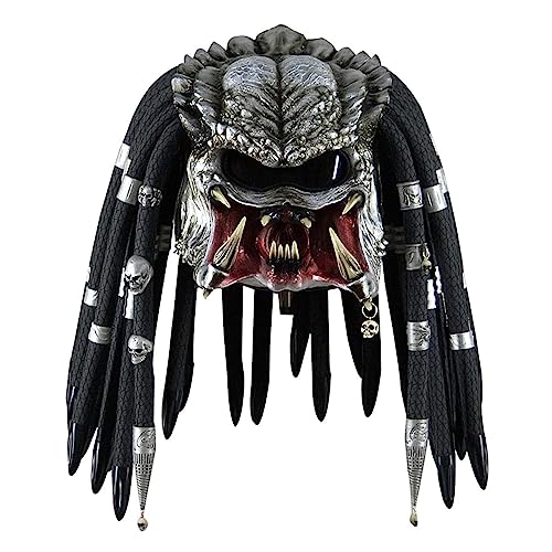 Lyxaof Raubtier Maske Gruselige Alien Monster Masken Replik Dreads Soldaten Cosplay Helm Gruselig Halloween Raubfisch Kostüm Requisiten (Monster A) von Lyxaof