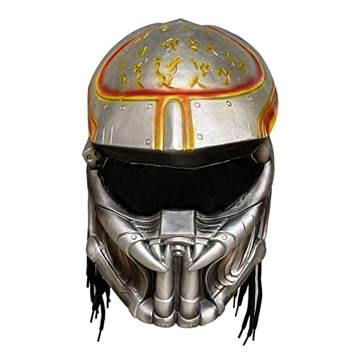 Lyxaof Raubtier Maske Gruselige Alien Monster Masken Replik Dreads Soldaten Cosplay Helm Gruselig Halloween Raubfisch Kostüm Requisiten (Monster D) von Lyxaof