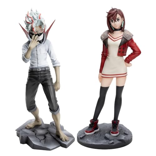 2PCS/Set DAN DA DAN Figur Ayase Momo Figuren Anime Okarun Figur Statue, Takakura Ken Actionfigur Modell mit Szenenbasis Skulptur Desktop Decoration Auto Home Ornament Sammlerstück Geschenk 21CM von Lzrong