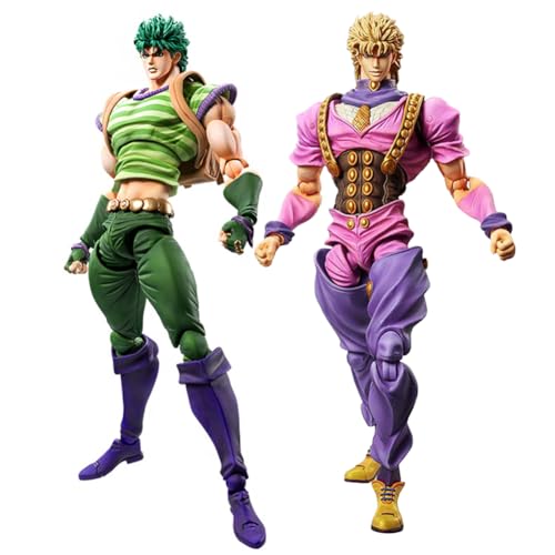 2PCS JJBA Figur Kujo Jotaro Actionfigur Jonathan Joestar Figur Statue, Anime Action Figur Modell Super Movable Change Accessories Figur Skulptur Collectibles Desktop Decoration Geschenke 17CM von Lzrong