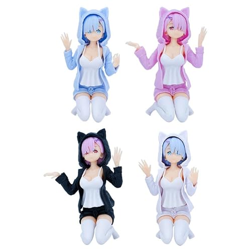 5 Stück/Set RAM REM Figur Remu Ramu Action Figur Statue, Re:0 Figur Anime Mädchen Figuren Katze Dress Up Modell Skulptur PVC Desktop Decoration Sammlerstück Geburtstag Geschenke 11.5CM von Lzrong