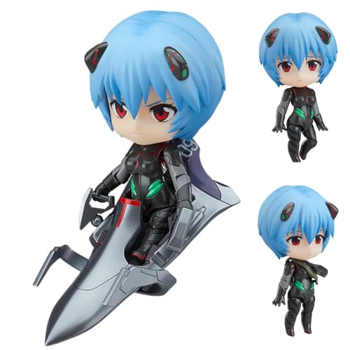 Lzrong Ayanami Rei Figur Anime Actionfigur Statue, Ikari Shinji Actionfigur Movable Change Face Head Accessories Figur Modell Skulptur Desktop Dekoration Ornament Sammlerstück Geschenk 10CM von Lzrong