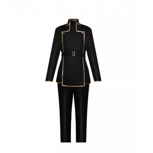 CODE GEASS Lelouch of the Rebellion Cosplay Kostüm Set, Lelouch Vie Britannia Schwarz Uniform Anime Charakter Halloween Karneval Outfit Komplettes Set mit Perücken von Lzrong