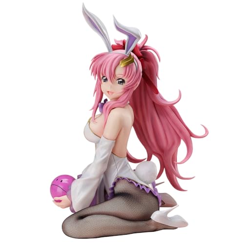 Lacus Clyne Actionfigur Figuren Statue, 29cm Anime Charakter Große Größemodell Weiße Seide Bunny Single Pferdeschwanz für rosa Haare Sculpture Display Desktop Dekoration Sammlerstück Ornamente Fans von Lzrong