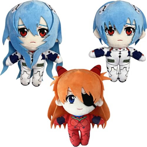 Lzrong 2 Stück/Set Ayanami Rei Stuffed Figur Doll Ikari Shinji Stoffpuppen Asuka Langley Soryu Figur Puppe, Nagisa Kaworu Kissen Anime Throw Pillow Sofa Bett Auto Schlafzimmer Decoration Gift von Lzrong