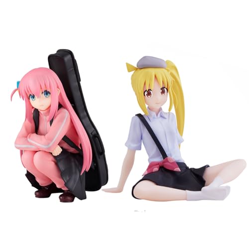 Lzrong 2 Stück/Set Bocchi The Rock Figur Gotō Hitori Figur Statue, Anime Figur Girl Ijichi Nijika Figur Noodle Stopper Modell Skulptur Desktop Dekoration Sammlerstücke Ornamente Geschenk 10CM von Lzrong