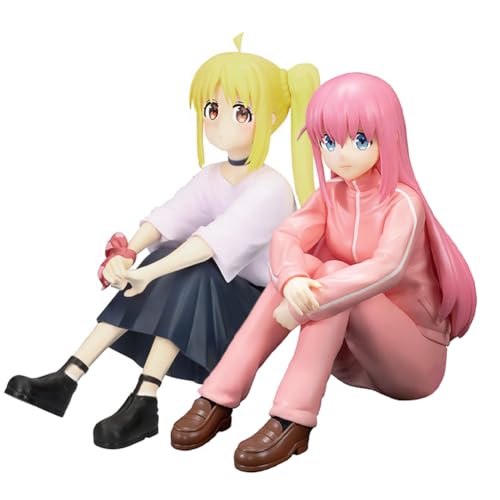 Lzrong 2 Stück/Set Bocchi The Rock Figur Gotō Hitori Figur Statue, Anime Figur Girl Ijichi Nijika Figur Noodle Stopper Modell Skulptur Desktop Dekoration Sammlerstücke Ornamente Geschenk 10CM von Lzrong