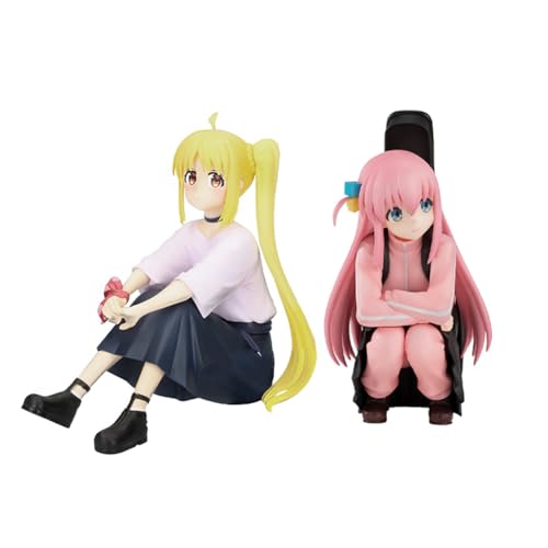 Lzrong 2 Stück/Set Bocchi The Rock Figur Gotō Hitori Figur Statue, Anime Figur Girl Ijichi Nijika Figur Noodle Stopper Modell Skulptur Desktop Dekoration Sammlerstücke Ornamente Geschenk 11CM von Lzrong