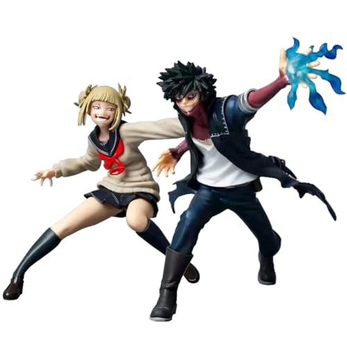 Lzrong 2 Stück/Set MHA Figure Modell, Toga Himiko Actionfigure Statue 17cm Dabi Anime Charaktere Stehende Pose Cartoon PVC Sculpture Display Heim Desktop Dekoration Collection Sammelbare Ornamente von Lzrong