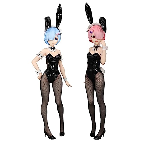 Lzrong 2PCS Re:0 Figur REM/RAM Kaninchenmädchen PVC Figur Statue Modell Desktop Bunny Girl Ornament Handgemachte Sammlung Geschenke von Lzrong