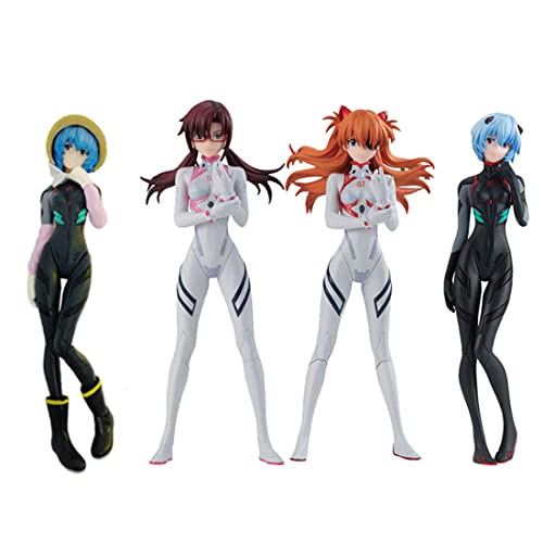 Lzrong 4 Stück/Set Asuka Langley Soryu Figur Anime Girl Figuren Statue, Ayanami Rei Actionfigur Kampfkleid Modell Skulptur Desktop Dekoration Ornament Sammlerstück Geschenk 13CM von Lzrong