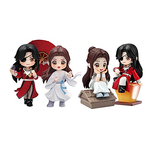 Lzrong 4Pcs/Set Tian Guan Ci Fu Merch Heaven Official's Blessing Figur Xie Lian/Hua Cheng Puppe Schreibtisch Ornamente Kollektion Geschenke von Lzrong