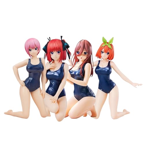 Lzrong 5pcs/Set The Quintessential Quintuplets Figur Modell, Nakano Miku Figuren Nakano Nino Figur Nakono Yotsuba Anime Figur Statue Skulptur Desktop Decoration Ornament Collectible Gift von Lzrong