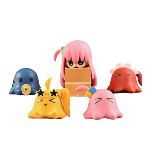 Lzrong 5pcs Bocchi The Rock Figur Gotō Hitori Statue, Kita Ikuyo Figure Yamada Ryo Anime Figuren Quallen Modell Noodle Stopper 7CM Skulptur Desktop Kuchendekoration Ornamente Sammlerstück von Lzrong