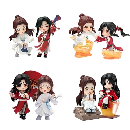 Lzrong 8Pcs/Set Tian Guan Ci Fu Merch Heaven Official's Blessing Figur Xie Lian/Hua Cheng Q Version Puppe Schreibtisch Ornamente Kollektion Geschenke von Lzrong