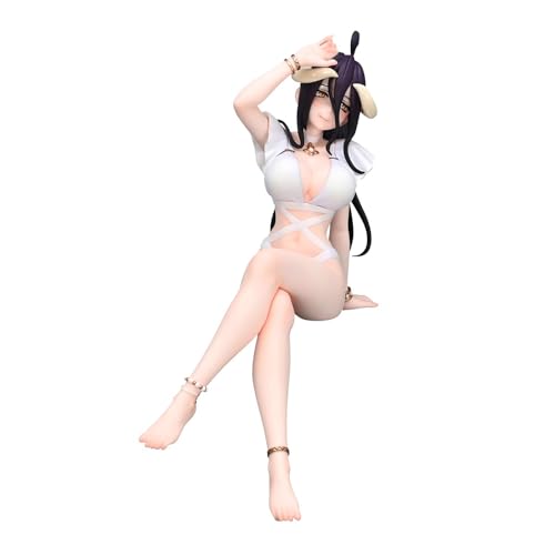 Lzrong Albedo Figur Anime Spielfigur Girl Figuren Statue, Albedo Actionfigur Noodle Stopper Figur Modell PVC Sitzhaltung Skulptur Desktop Dekoration Ornament Handmade Sammlerstück Gifts 16CM von Lzrong