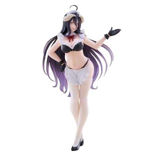 Lzrong Albedo Figur Anime Girl Figuren Statue Modell, Albedo Figuren Maid Costume Stehende PVC Skulptur, 18CM Desktop Dekoration Ornament Sammlerstück Gifts Fans von Lzrong