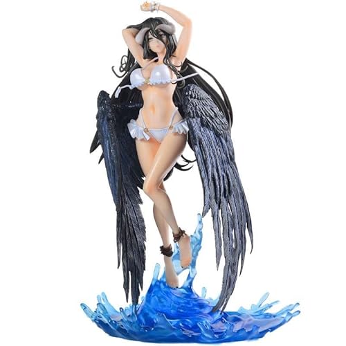 Lzrong Albedo Figur Anime Spielfigur Girl Figuren mit flügel Statue, Albedo Actionfigur Modell Große Größe Figur Skulptur Desktop Dekoration Ornament Sammlerstück Geschenk 32CM von Lzrong