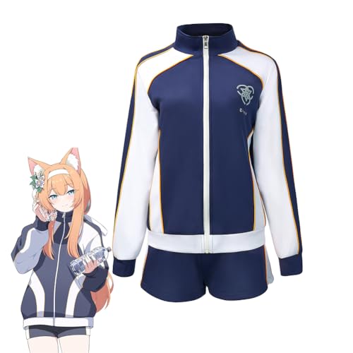 Lzrong Anime Blue Archive Cosplay Kostüm Set, Iochi Mari Anime Akademie Sportswear Outfits Anzug, Schule Uniform Halloween Karneval Kostüme von Lzrong