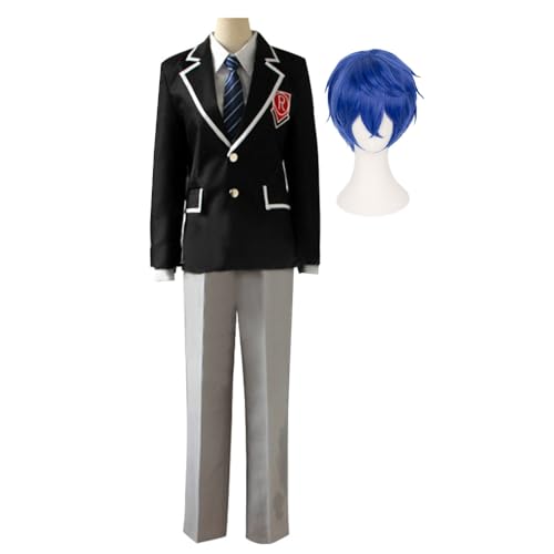 Lzrong Anime DATE A LIVE Cosplay Kostüm Shido Itsuka Cosplay Outfits, High School Schuluniform Schwarz Grau Anzug Uniform Jacke, Hemd, Hose Komplettes Set Halloween Karneval Outfits Geschenk Fans von Lzrong