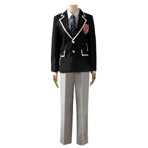 Lzrong Anime DATE A LIVE Cosplay Kostüm Shido Itsuka Cosplay Outfits, High School Schuluniform Schwarz Grau Anzug Uniform Jacke, Hemd, Hose Komplettes Set Halloween Karneval Outfits Geschenk Fans von Lzrong